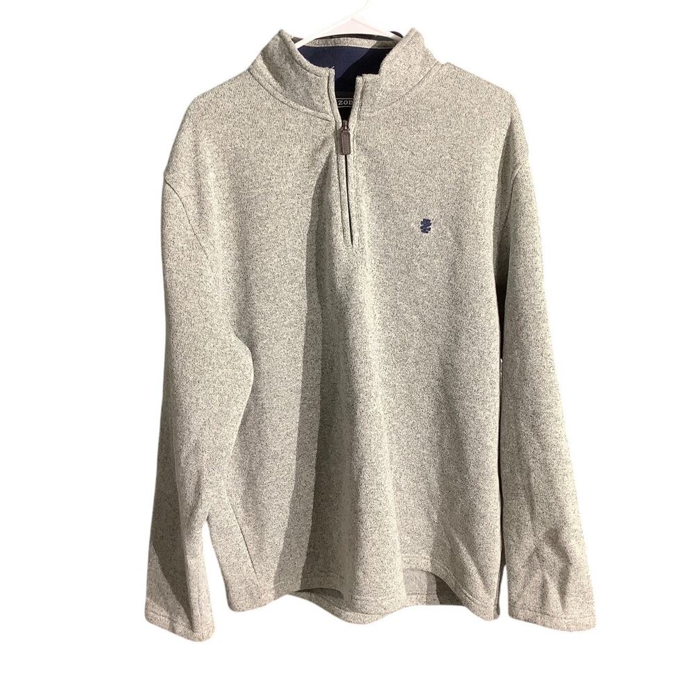 IZOD Gray Thermostat 1/4-Zip Fleece Sweater Men’s XXL — Preppy, Casual, Outdoor